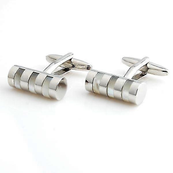 JiaWei Barrel Style Manschettenknöpfe mit Perlmutt Steine Hochzeit formelle Business Manschettenknöpfe SO7