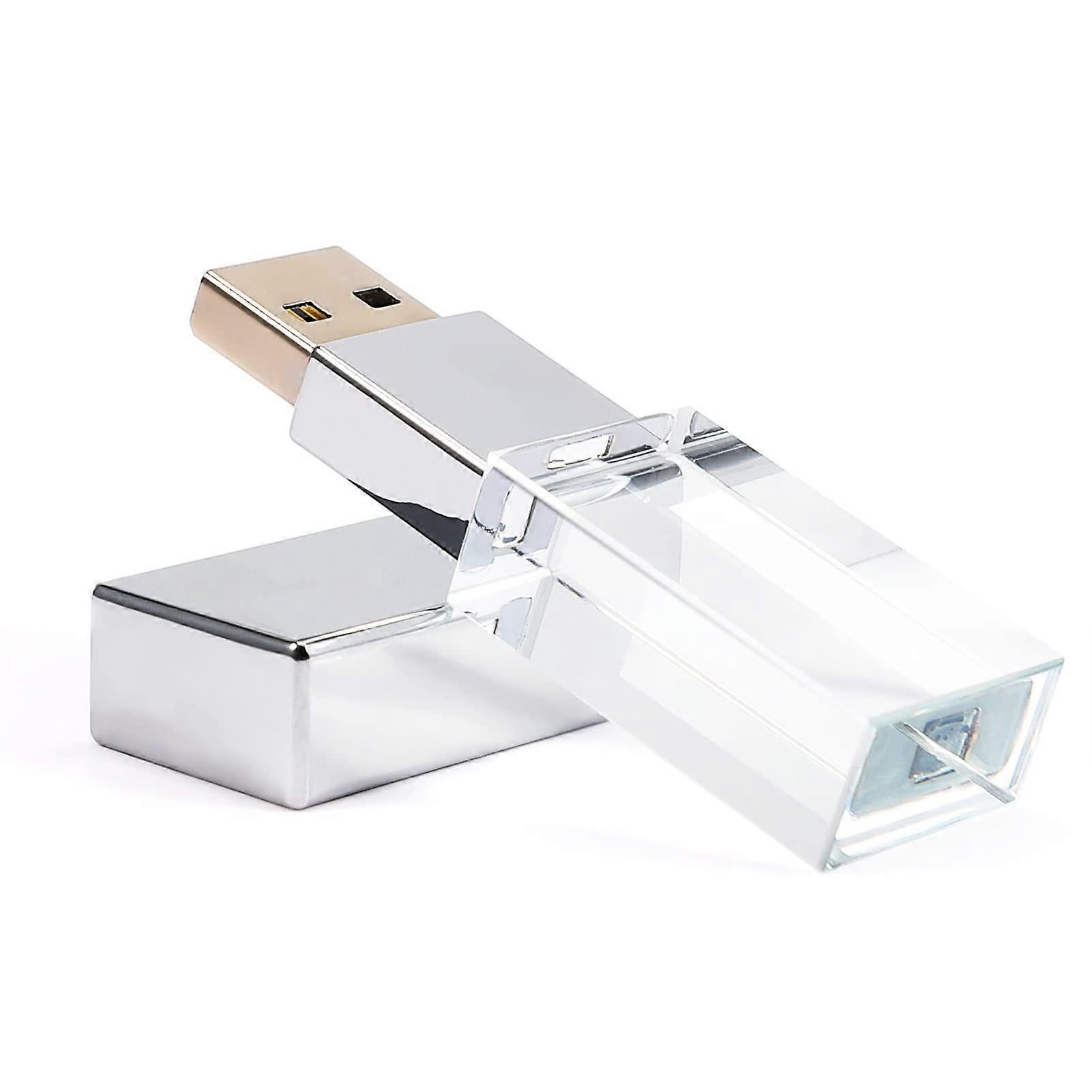 64GB USB 3.0 Flash Drive Silver Crystal Clear Rectangular Pendrive Ideal Wedding Gift for Data Storage
