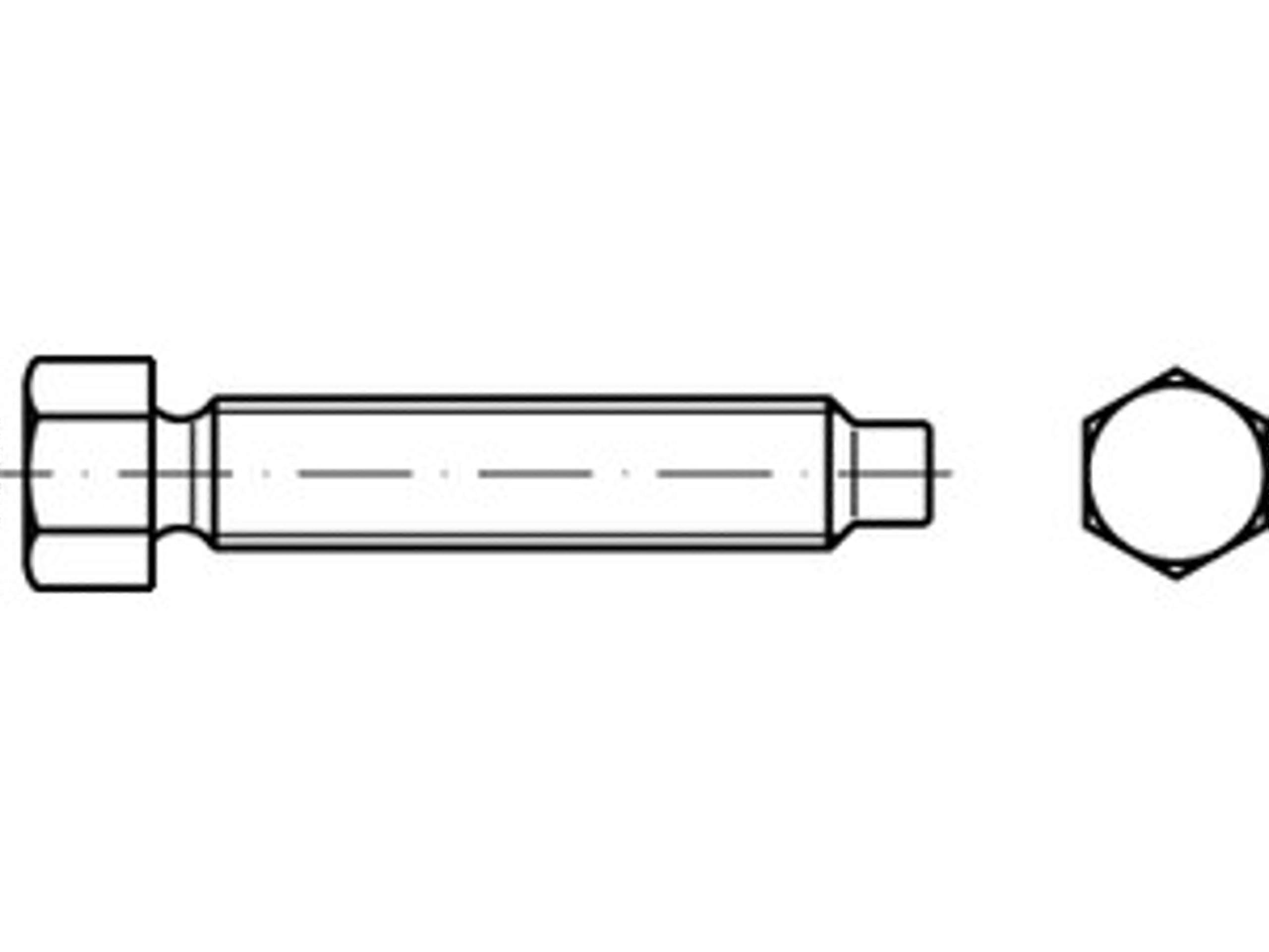DIN 561 22 H 8.8 Hexagonal Bolts with Studs, Small Hexagon, AM 30 x 80, Steel, High Strength, Metric Size