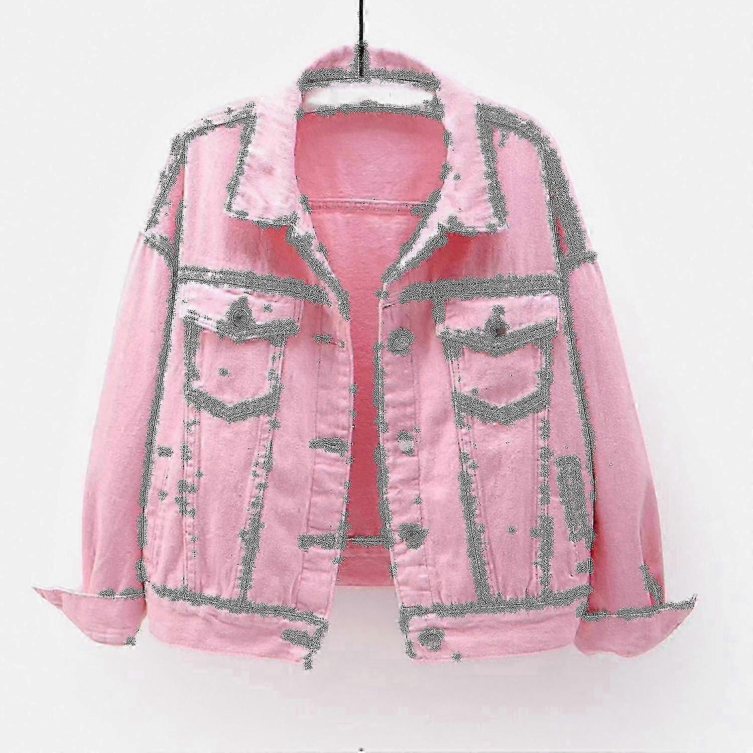 Warm Solid Denim Jacket for Women - Spring & Autumn Outerwear