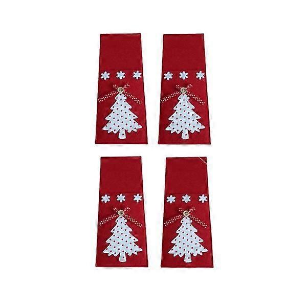 4-Piece Christmas Tree Bag Set Sugar Storage Red