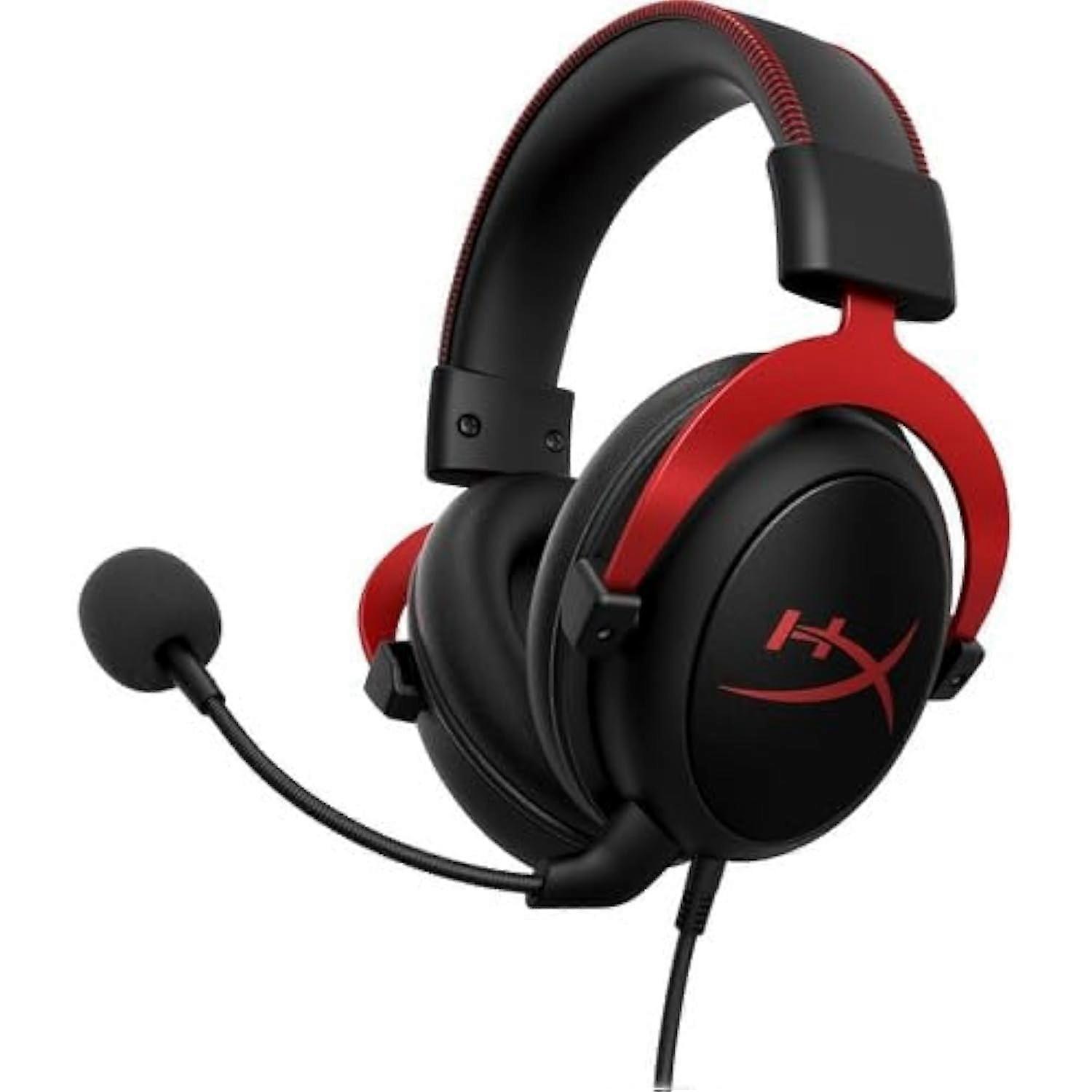 Cloud II Gaming Headset, 7.1 Surround Sound, Memory Foam Ear Pads, Red