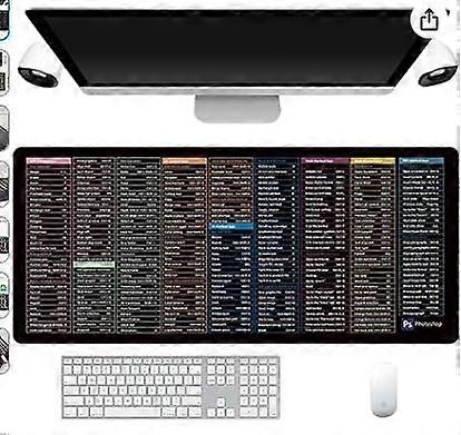 Gaming Mouse Mat, Keyboard Mat with Office Software Shortcuts Pattern, Anti-Slip Keyboard Pad, Super Large Non Slip Gaming Mouse Pad for Laptop, Offic