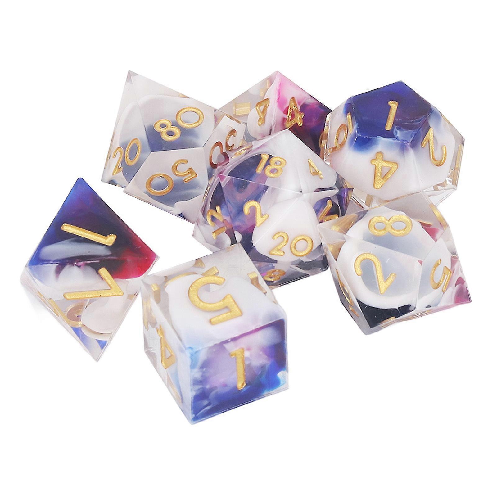 Polyhedral Dice Set Multi Sided Resin Translucent Sharp Edges Dice Mold for Pathfinder Table Game