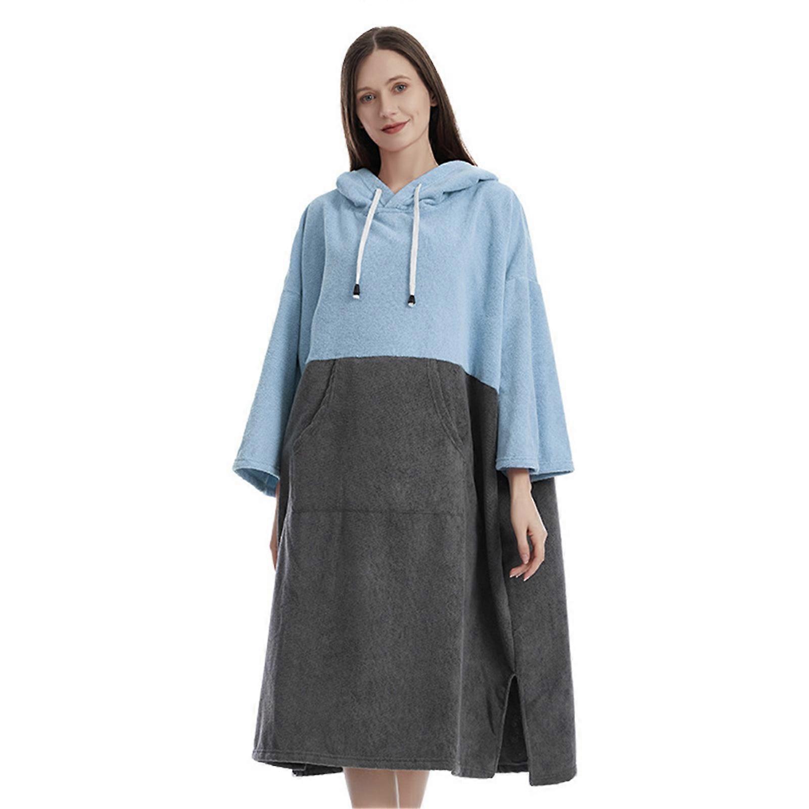 Quick Dry Bath Towels Pool Changing Robe Quick-Dry Poncho Surfing Diving Hooded Towel Beach Cloak Windproof and Warm Suitable for Men and Women