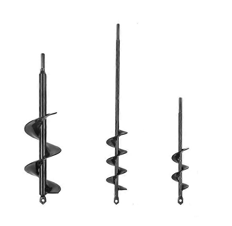 Planting auger bit set of 3, garden auger bit, auger bit for post hole digging, bulb planting and digging, suitable for 3/8 inch hexagonal drill