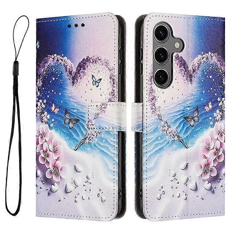 For Samsung Galaxy S25+(Plus)/ S24+(Plus) Case Pattern Printing PU Leather Wallet Phone Cover with Lanyard