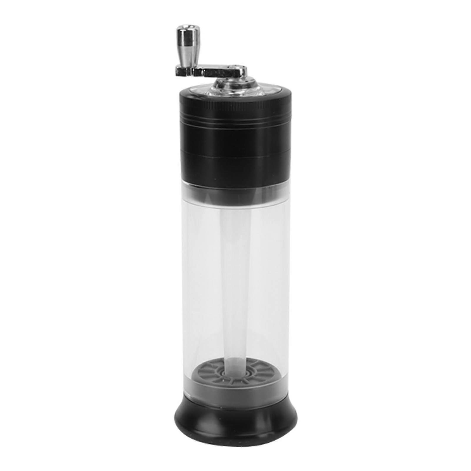 Manual 50mm 4 Layers Cone Filler See Through Container Push Button Hand Spice Grinder for Home Travel