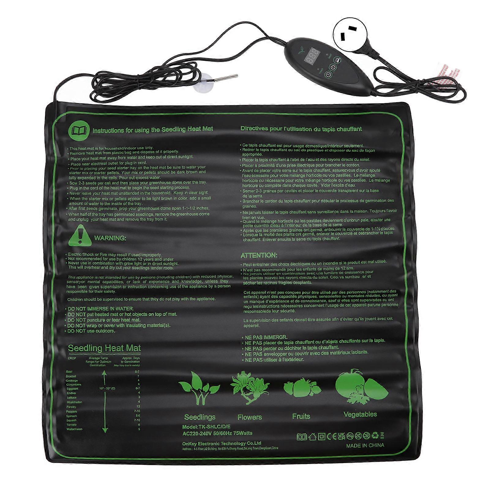 Seedling Heating Mat 6 Gear Temperature Adjustable Waterproof Plant Germination Starting Pad for Flower Grass