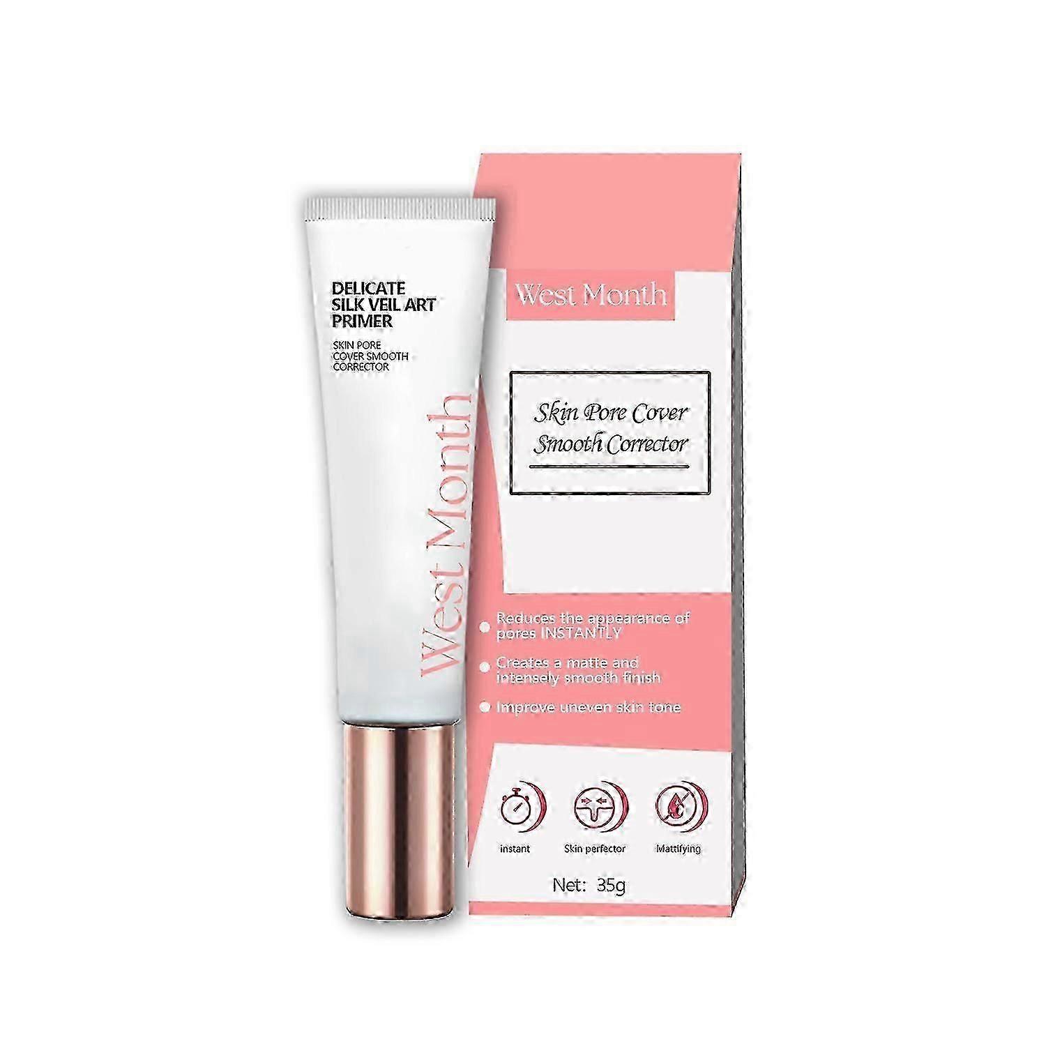 West&Month Invisible Pore Primer, A Natural Lightweight, Brightening And Moisturizing Concealer Isol