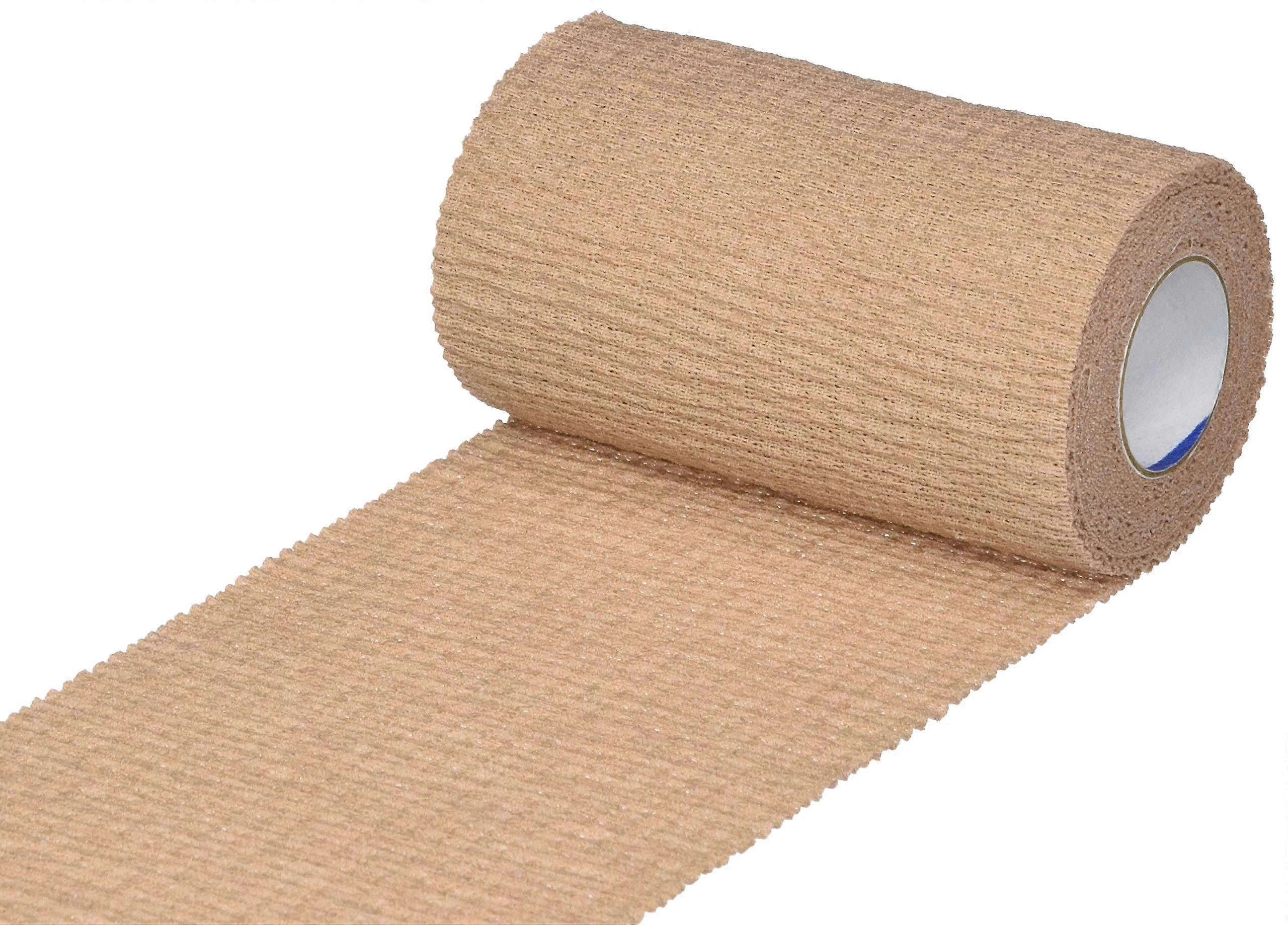 MediRip LatexFree SelfAdherent Compression Bandage, 4' x 5 yd., Tan (Pack of 12)