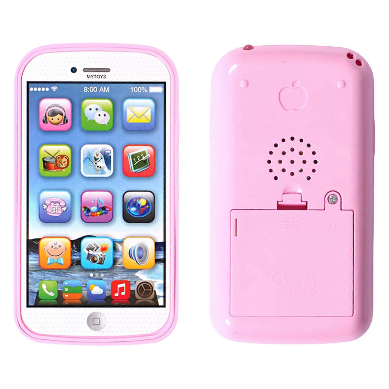 Educational Baby Phone Toy for Toddlers Fun Learning Mobile Phone Toy Pretend Game Props Pink