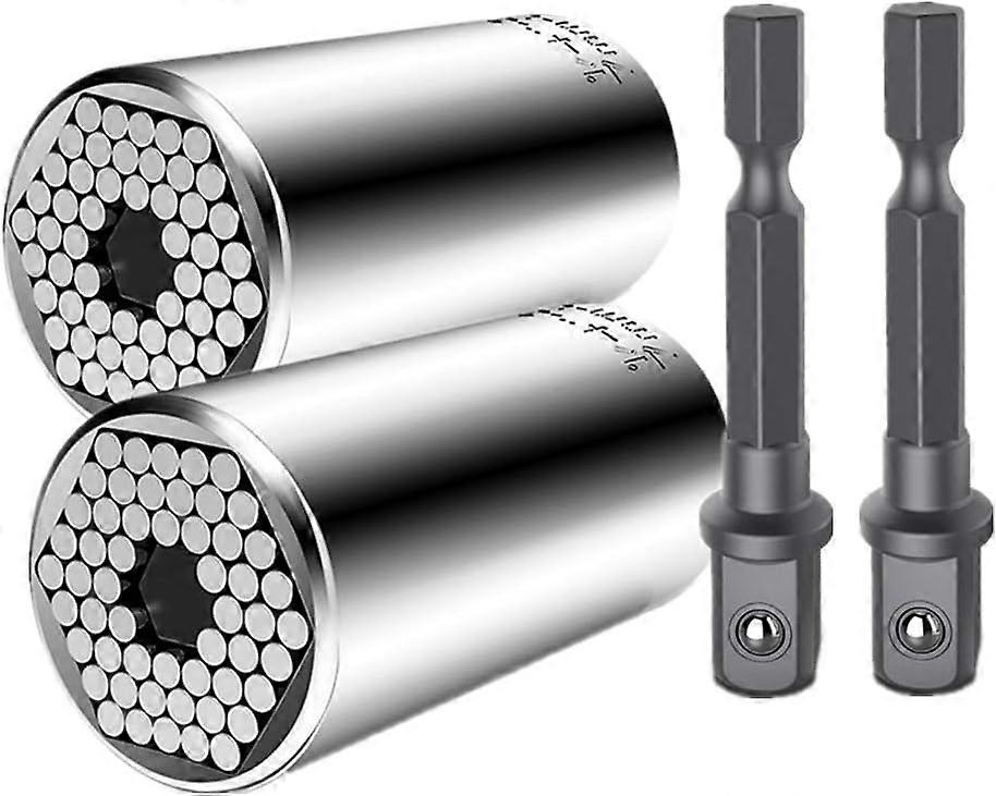 4Pcs Universal Socket - 7-19Mm Universal Socket Wrench, High Guality Chrome Vanadium, Multifunctional Hand Tool Wrench Adapter Drill