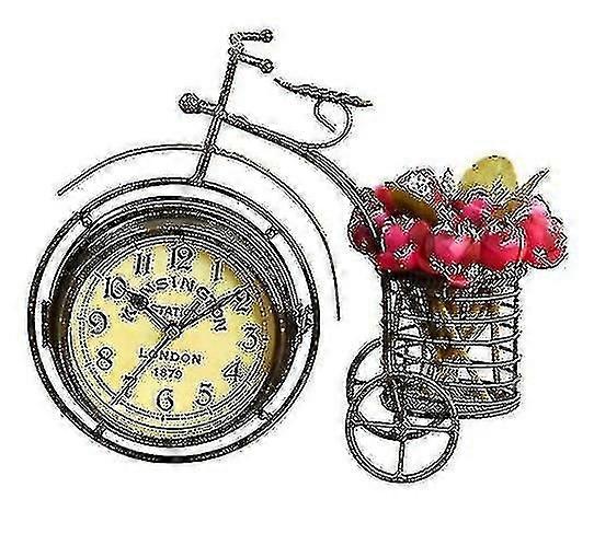 Tricycle Seat Clock Retro Seat Creative Wrought Iron Ornament Table Clock