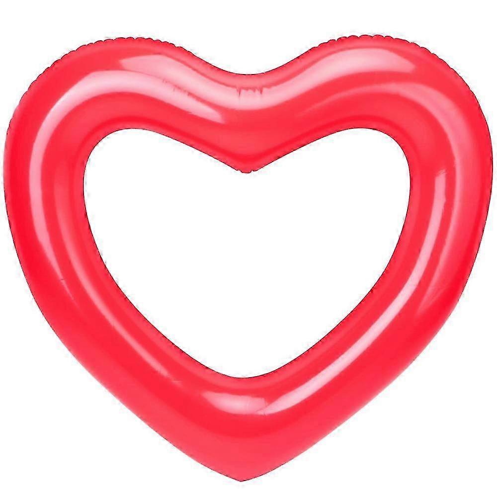 Rosa Hjerteformet Oppblåsbart Basseng/Strandrør, Rød Svømmering