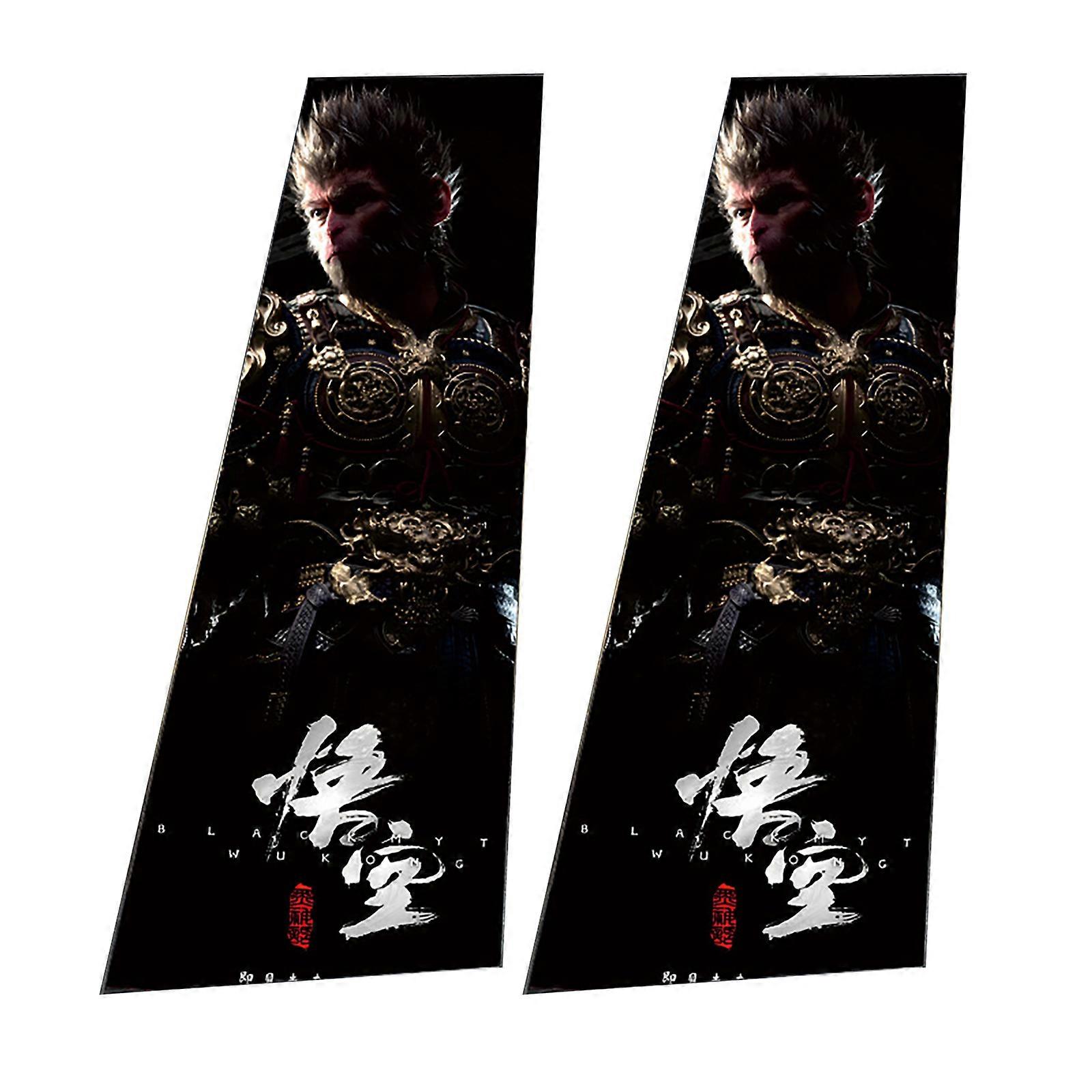 Einfache Installation Wukong inspiriert B Säule Wraps Klebefolien Präsentieren, Monkey Kings Artwork für Personalize Look 2x