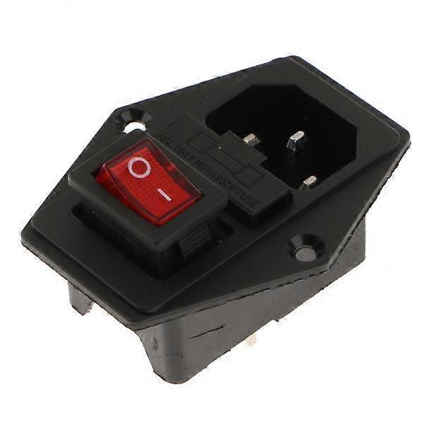 2-6pack 3Pin Male Power Socket Inlet Module Plug Fuse Switch Parts for Power