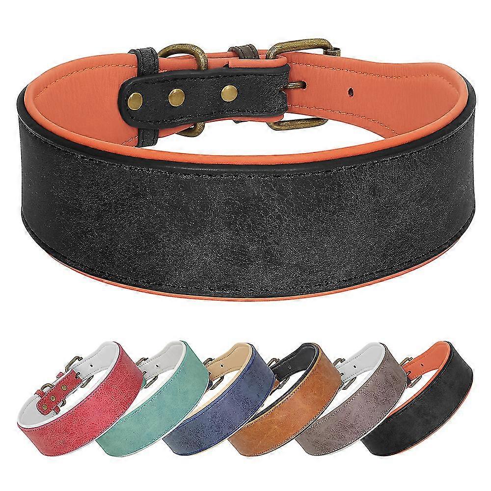 Heavy-Duty Dog Collar with 5cm Width Soft Padding for Rottweiler and Pitbull Breeds