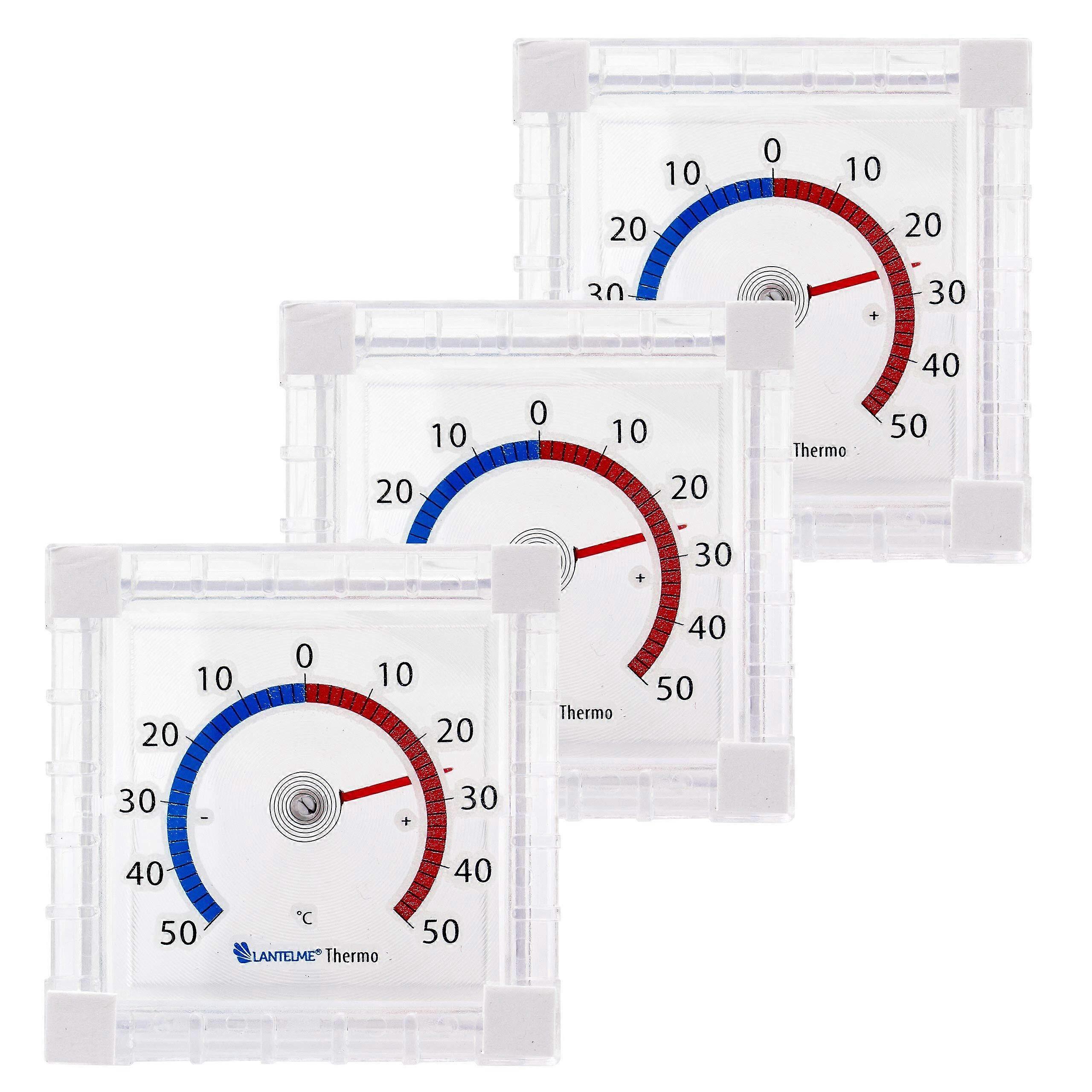 Window Thermometer Set with Adhesive Pads, Adjustable Display /50°C