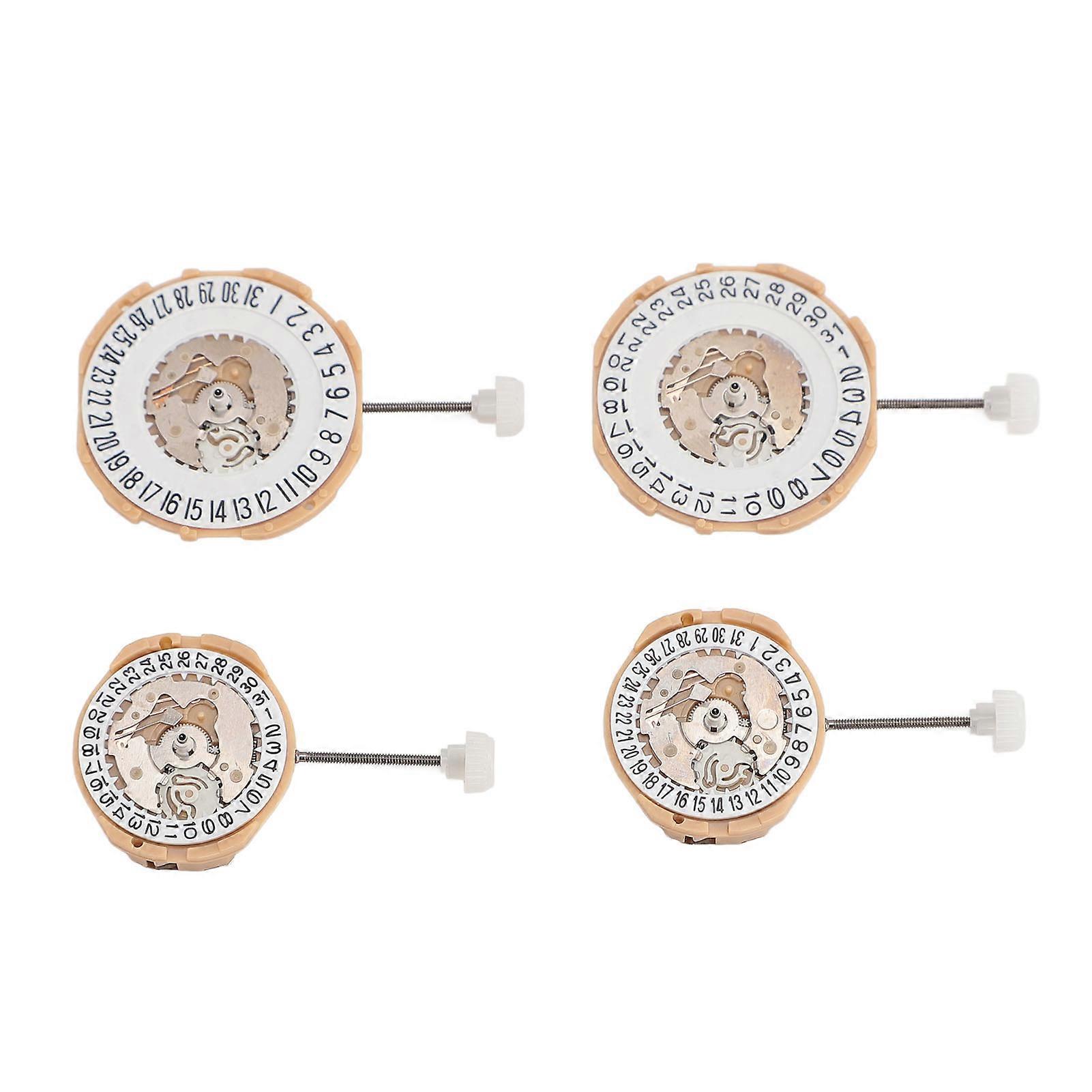 Lot of 4 SP28 SP25 Quartz Watch Movements, Calendar Display at 6:00 and 3:00