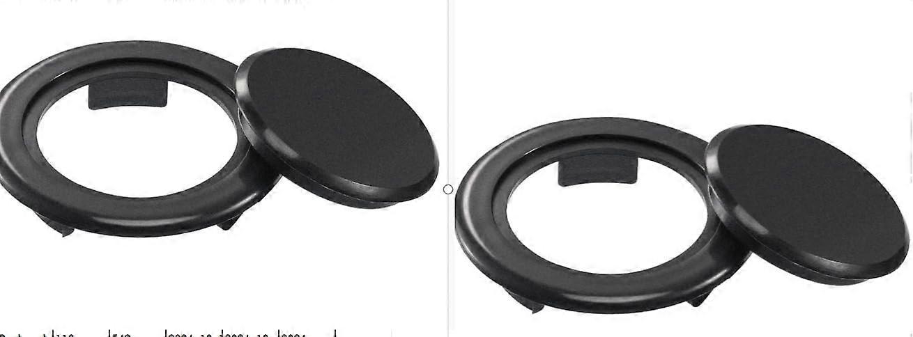 Sonnenschirm Tischeinsatz Set mit Kappe, Standard Loch Ring Stecker für Terrassen und Hoftische, Schwarz 42mm-65mm, 2 Stück