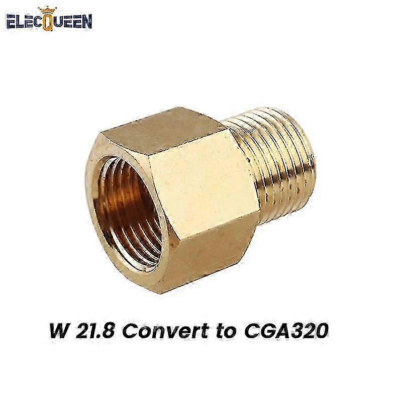 W21.8 to CGA320 CO2 Tank Adapter with Thread Conversion Fitting for Gas Cylinder Bottle Connector