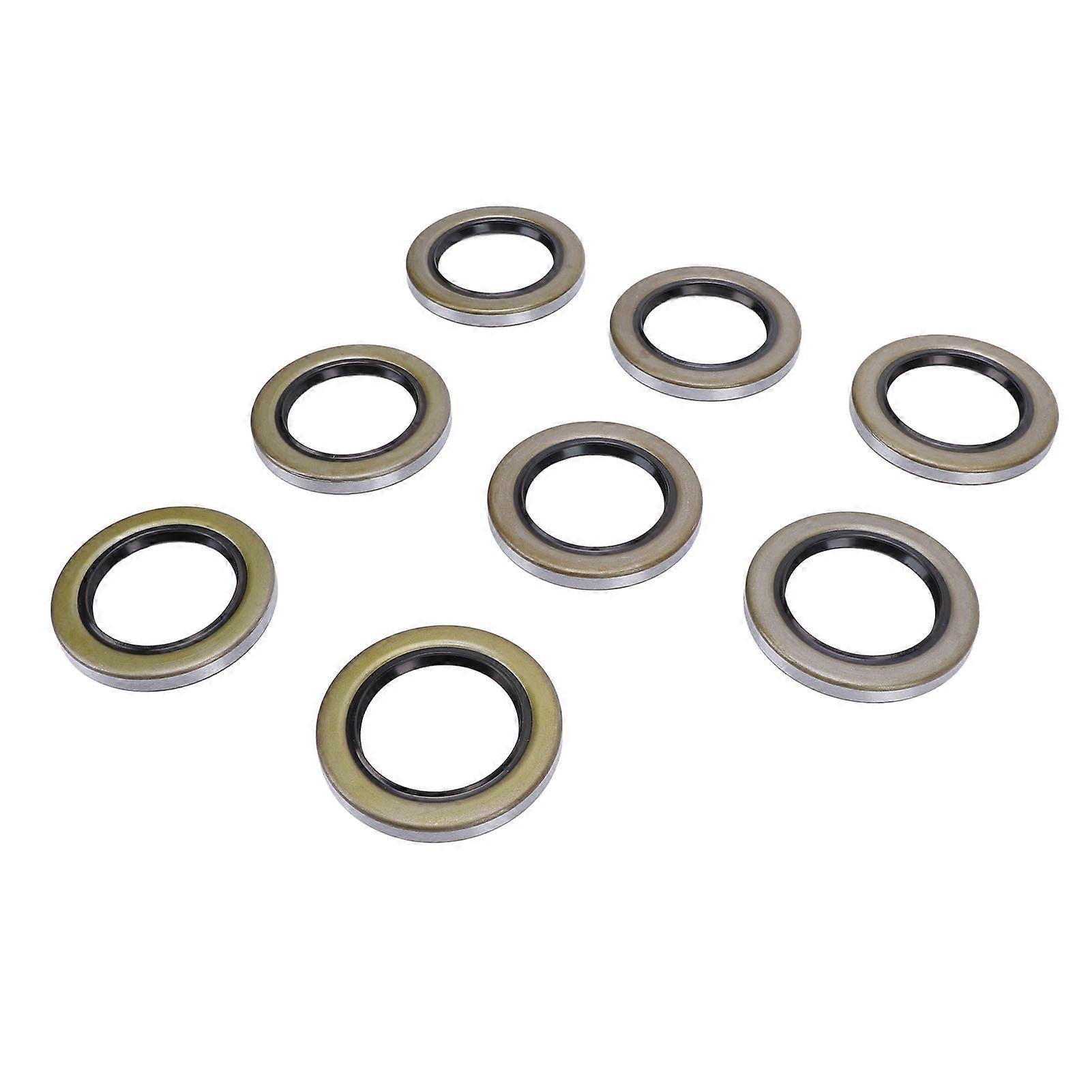 8PCS Trailer Hub Wheel Grease Seals 2.25in ID 3.376in OD Double Lip Grease Seals for Dexter Texcom RV Trailer