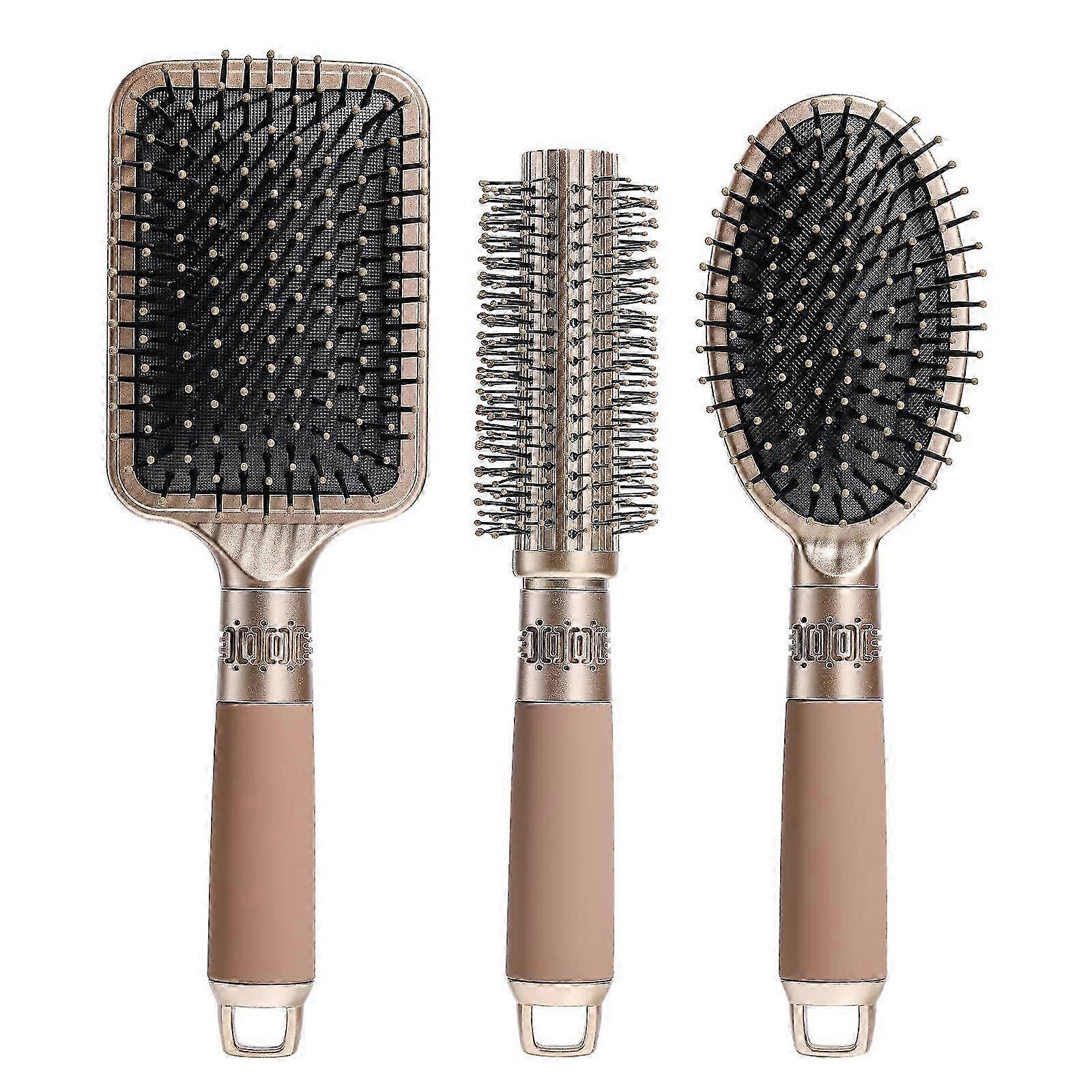 with Detangling Nylon Pins Massage Paddle Brush Cushion Hair Combs Hair Dryer Brush GO JHV