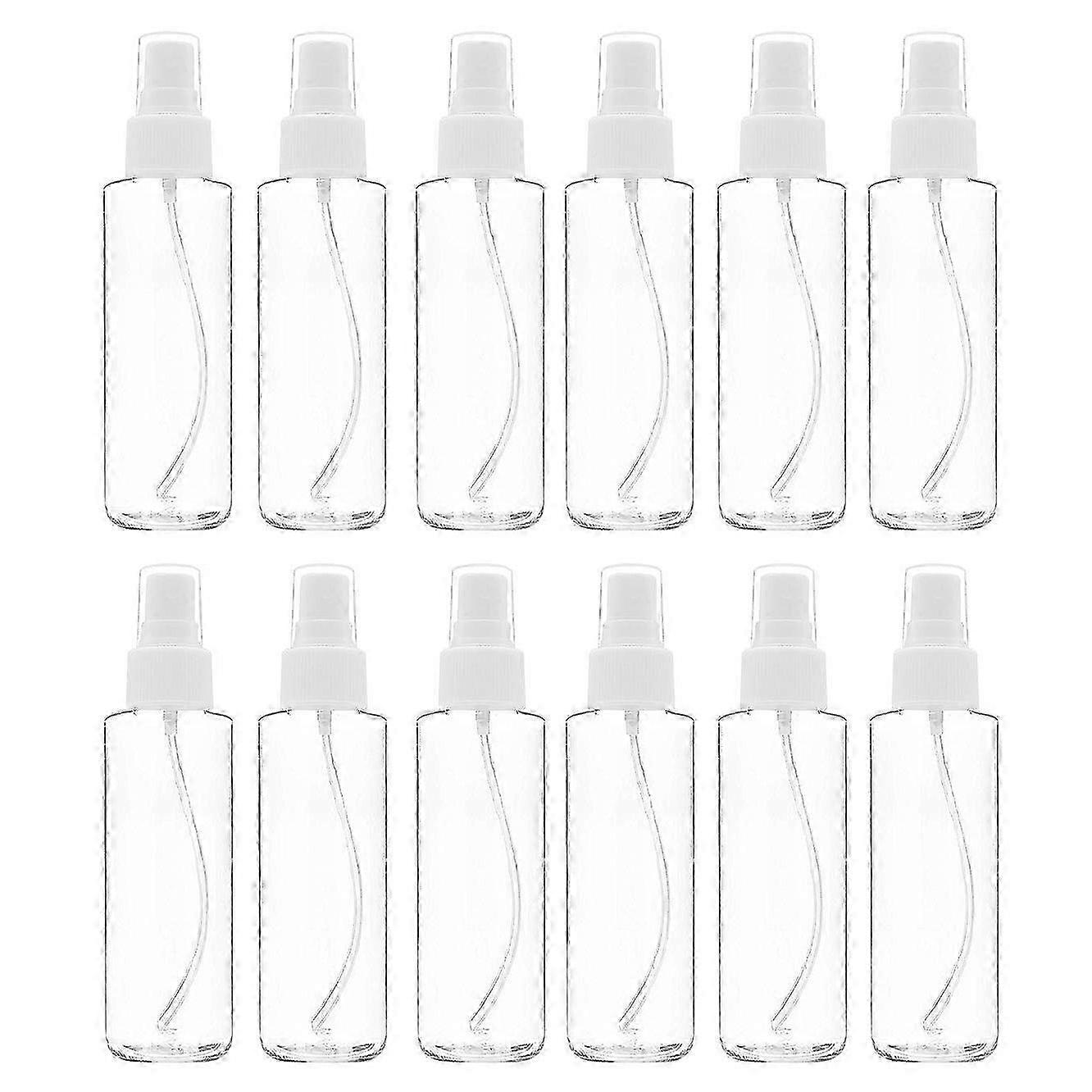 12 Pack Fine Mist Clear Spray Bottles 120 Ml (4 Oz) with Pump Spray Cap, Reusable and Refillable Sm