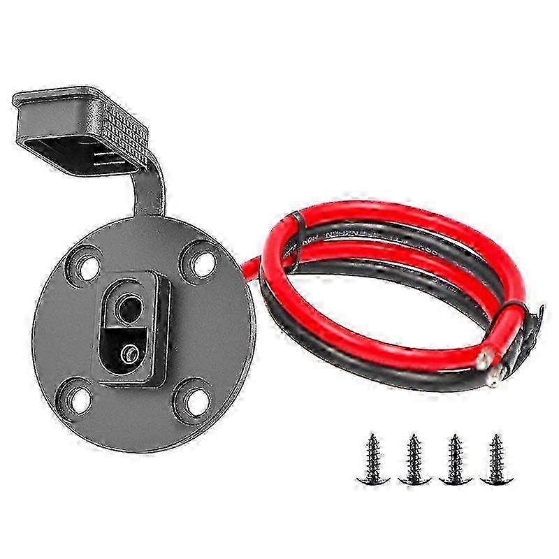 Solar Weatherproof SAE Connector Panel Mount for Solar Generator - Black/Red