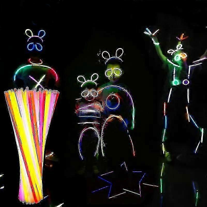 Bulk 100 Glow Sticks til Halloween-fester - Glow in The Dark Party Supplies Pack