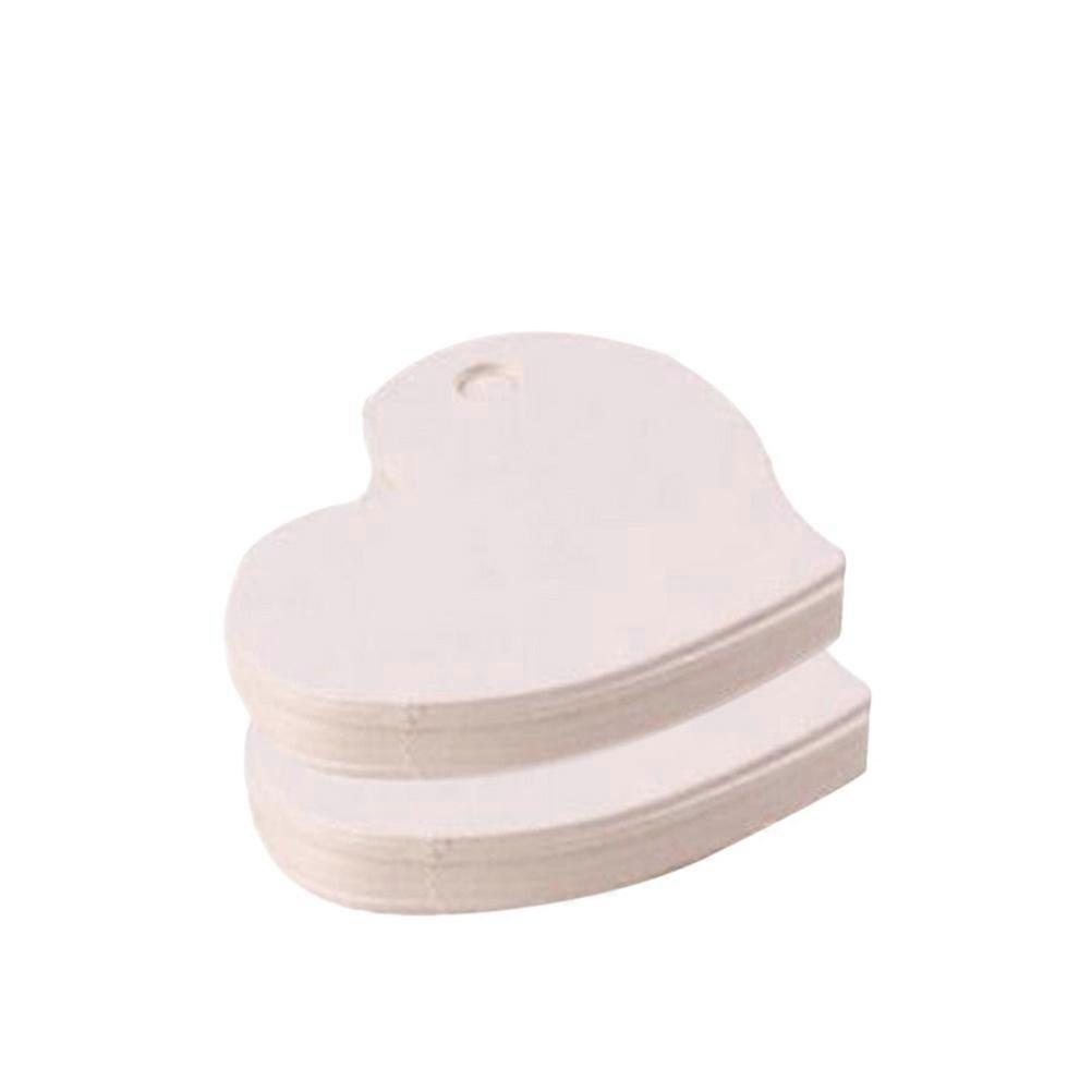50pcs Heart Shaped Kraft Paper Tags, White Wedding Tags for Crafting, Wrapping, Scrapbooking, Personalization, Parties, and Special Occasions