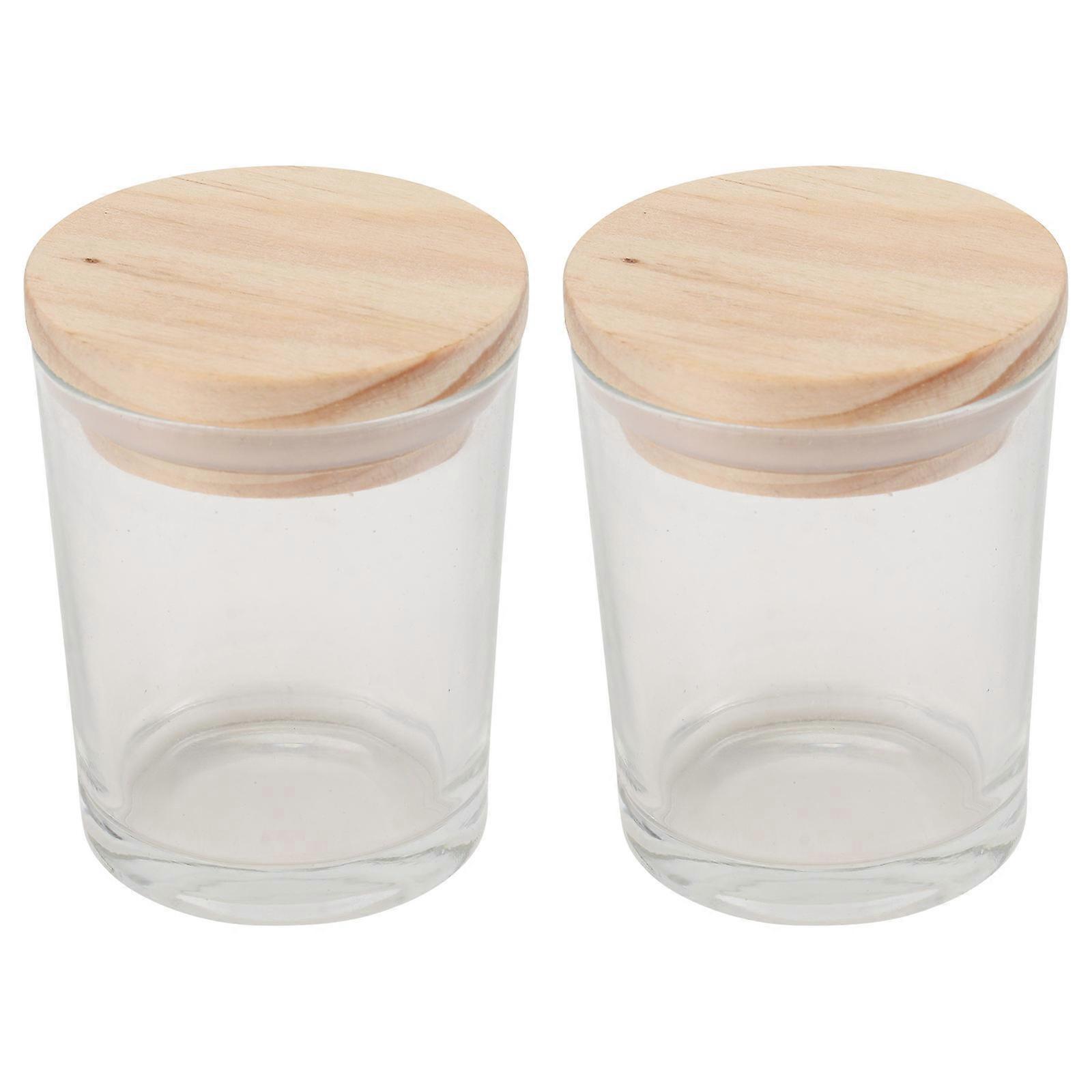 2PCS Empty Candle Cup for Simple DIY Candle Container Glass Aromatherapy Bottle