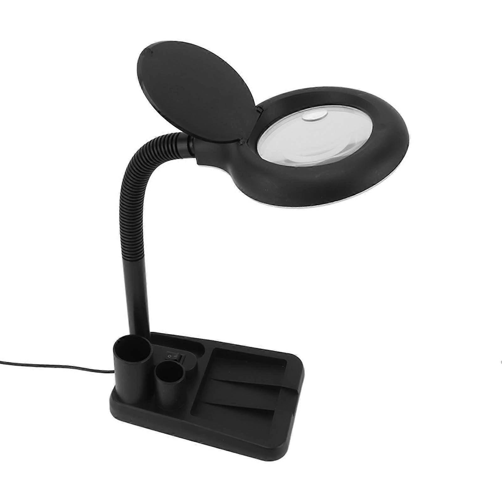 LED Magnifying Glass with Light 9 Level Brightness Adjustable 3 Color Temperatures Gooseneck Dimmable Lighted Magnifier 