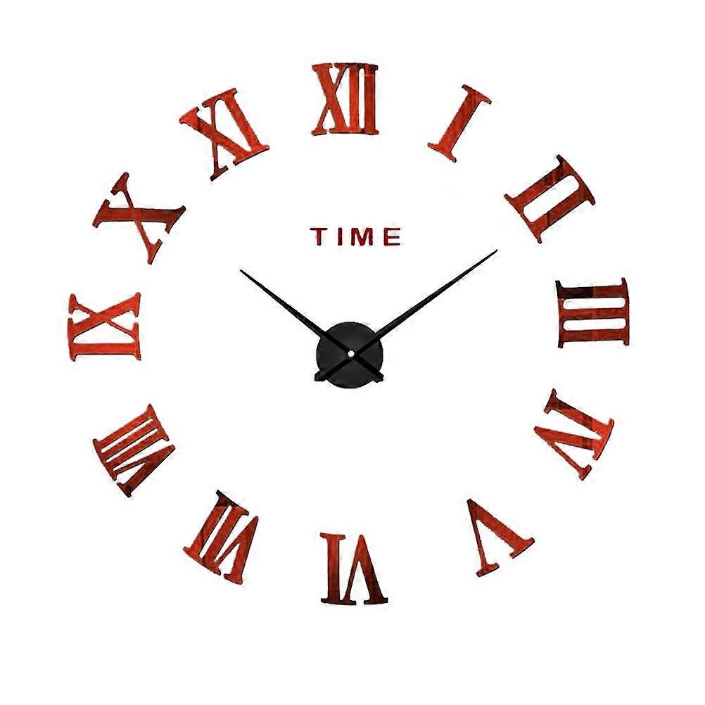 Giant Wall Clock Large Red Acrylic Square Time Display Home Decor 1Pack