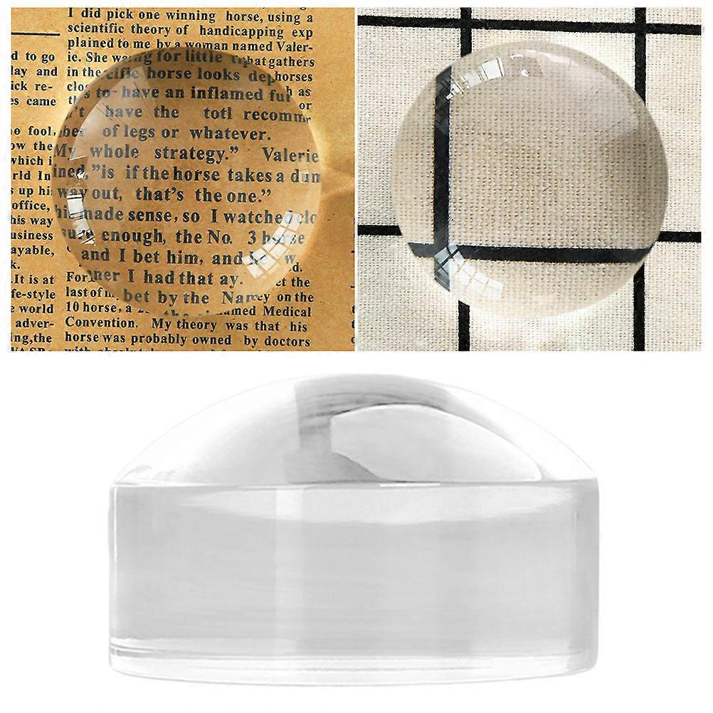 Desk Magnifier Acrylic Magnifying Glass For Reading Adults 8x8x5cm Hemispherical Paperweight 1Set