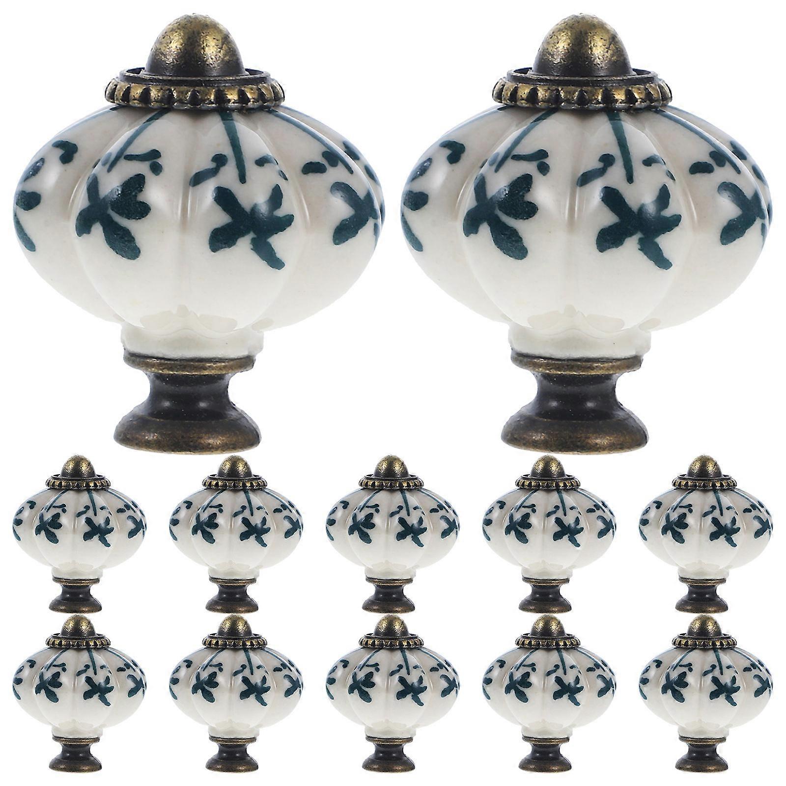 Cabinet Handle Knobs Pumpkin Shape Knobs Kitchen Use Ceramic Material Furniture Enhancement 33*38MM 12Pcs