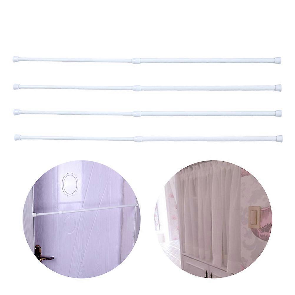 4 Pack High Carbon Steel Multi Function Telescopic Shower Curtain Rod – Extendable Tension Bar for Bathroom Home Decor – White