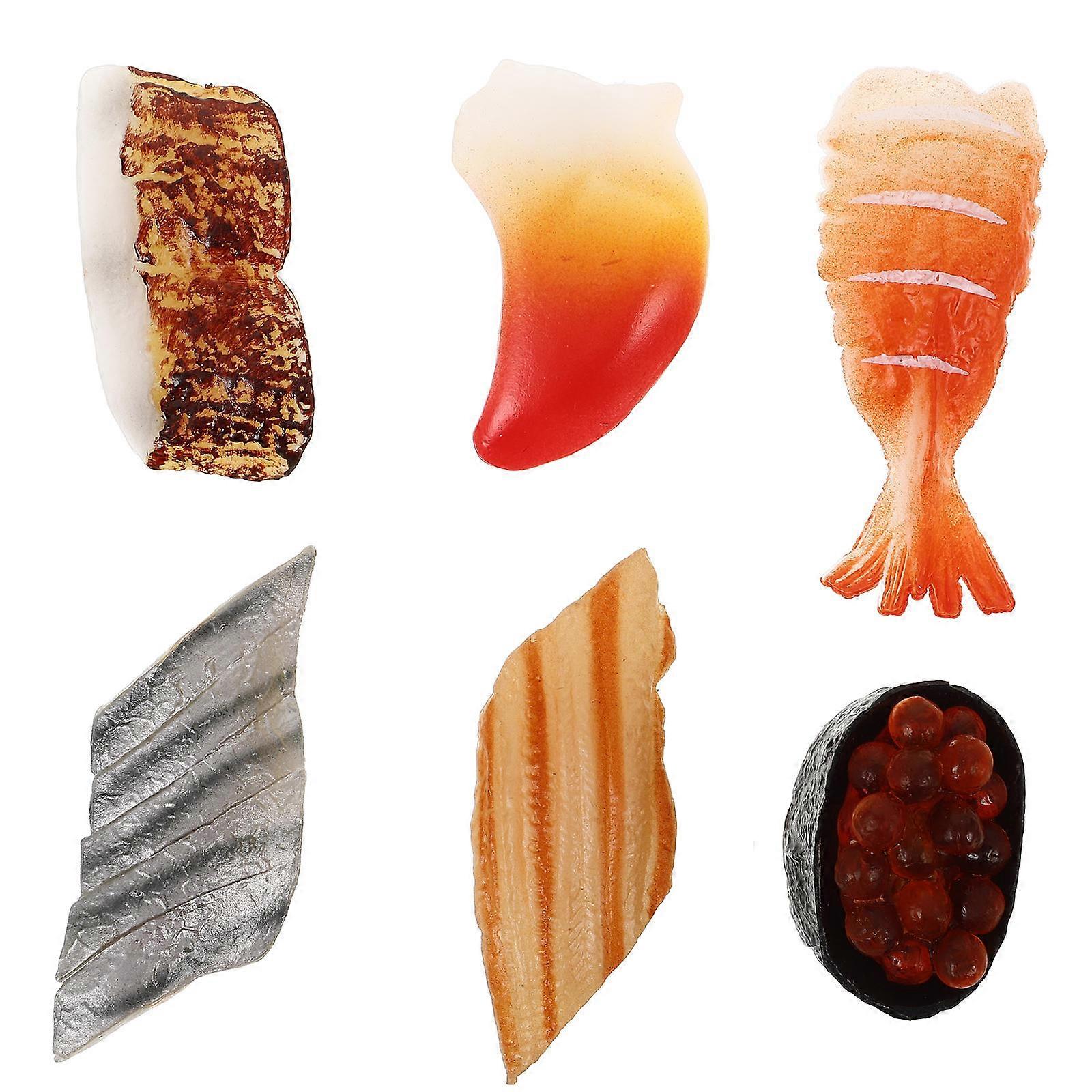 Simulation Sushi Model Prop Food Dish Display Reusable Plastic 6pcs
