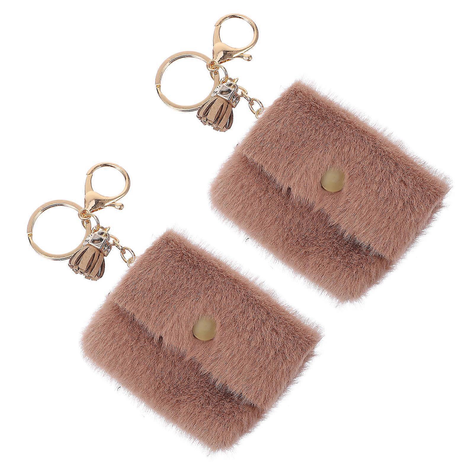 Mini Coin Bag Keychain   2pcs Candy Color Changing Key Holder with Buckle, Portable Pouch for Keys and Small Items, Unisex Design for Men and Women