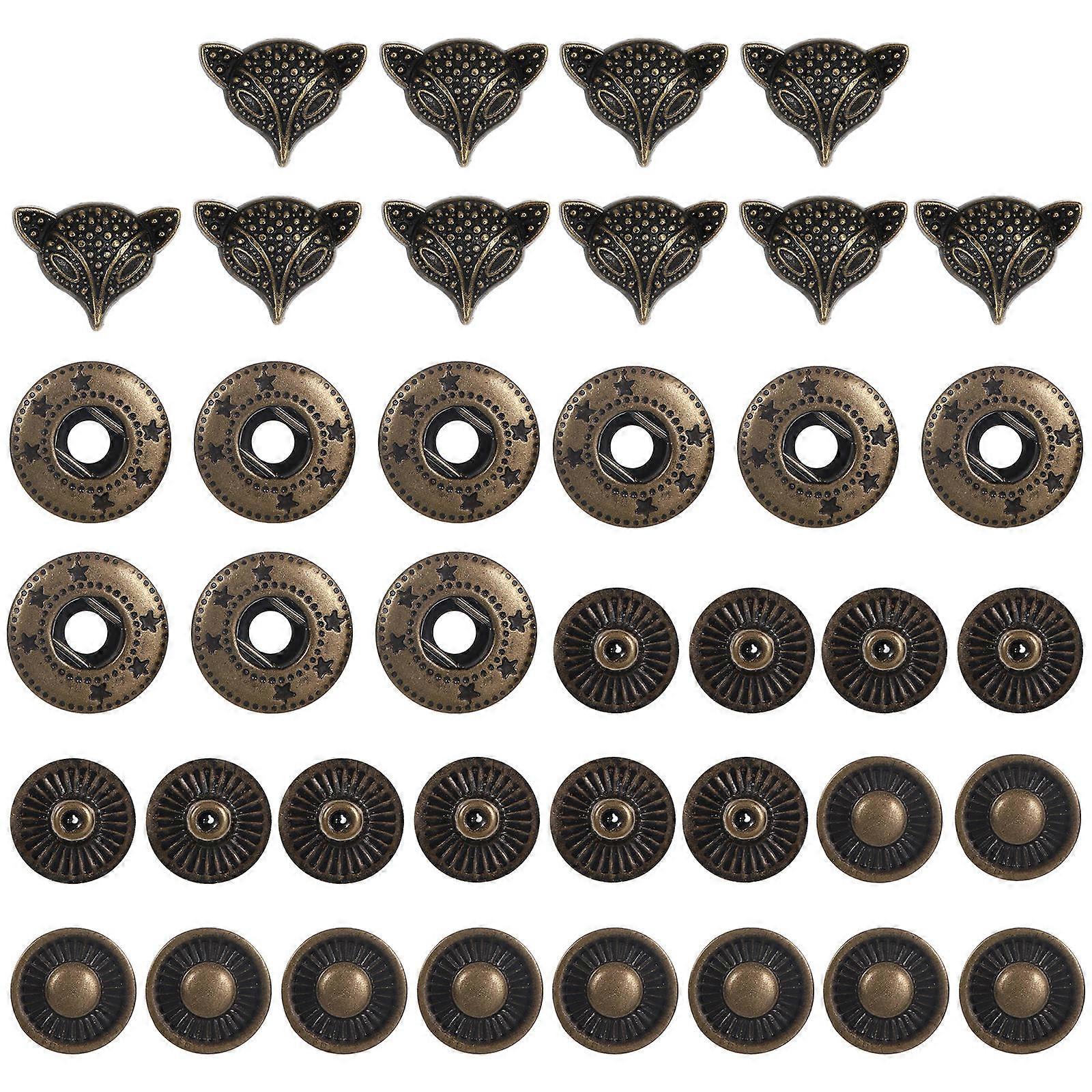 DIY Snap Fasteners for Clothes Repair with Practical Alloy Buttons in Coffee Color 10 Sets