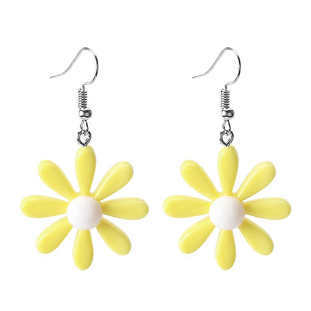 Flower Earrings For Girls Daily Wear Dangle Design Plastic Material 5x2.8cm 1 Pair