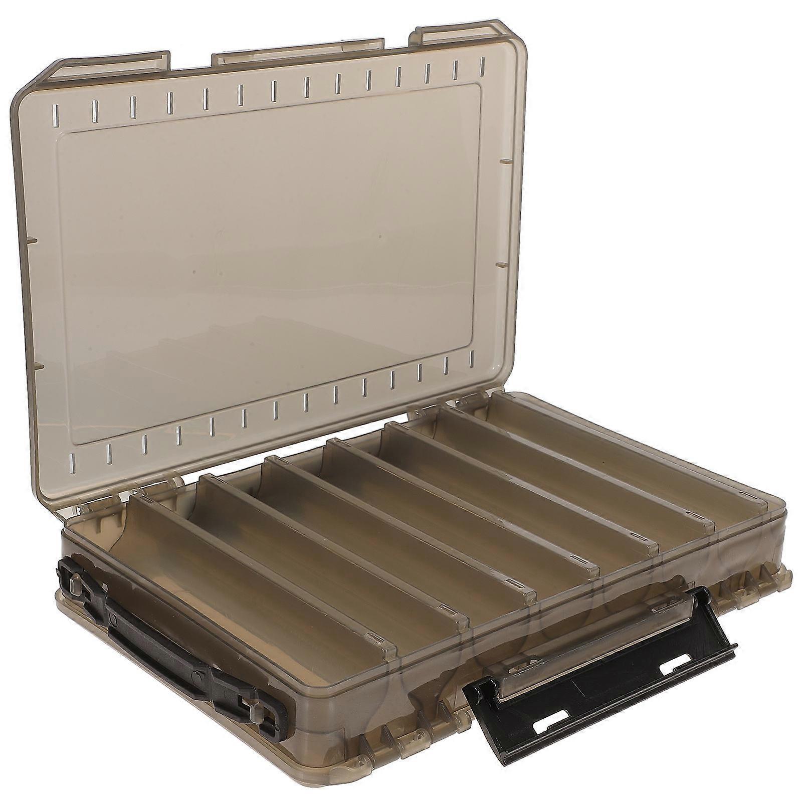 Portable Double Sided Fishing Gear Holder Lure Bait Case with Handle Compact Storage Box for Hooks Tackle and Accessories Organiser