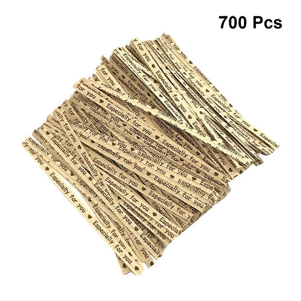 Bread Ties Environmental Friendly Kraft Paper Tying Supplies for Bags Candy Packaging 9x0.4cm Rectangular Shape 700Set