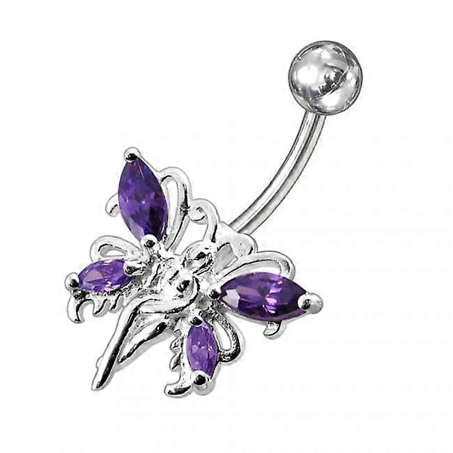 Butterfly Angel Jewelled Non-moving Belly Ring