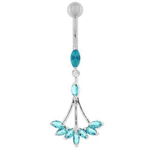 Jewelled Dangling Floral Chandelier Belly Button Ring