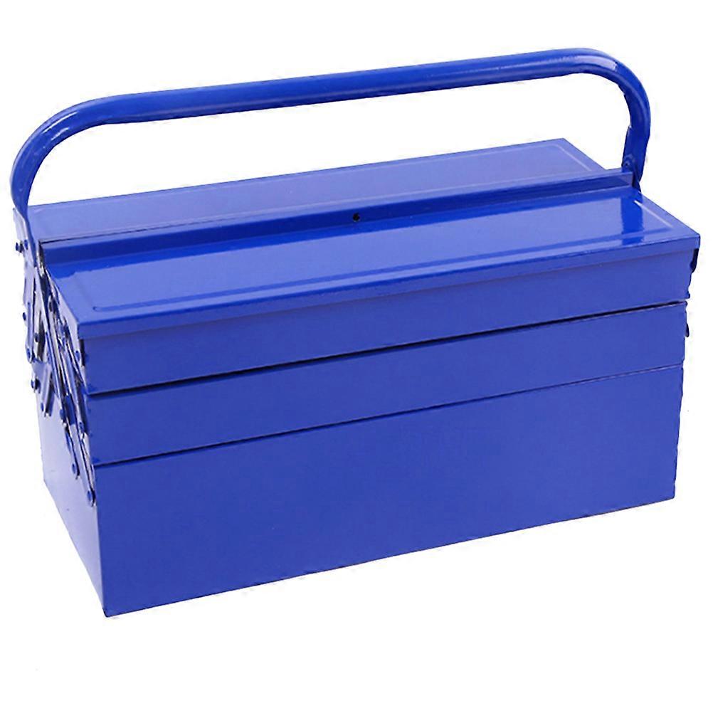 Toolbox Iron Tool Storage Box Layered Organizer For Home Use And Garage Storage Blue 42.00X20.00X20.00CM 1Set
