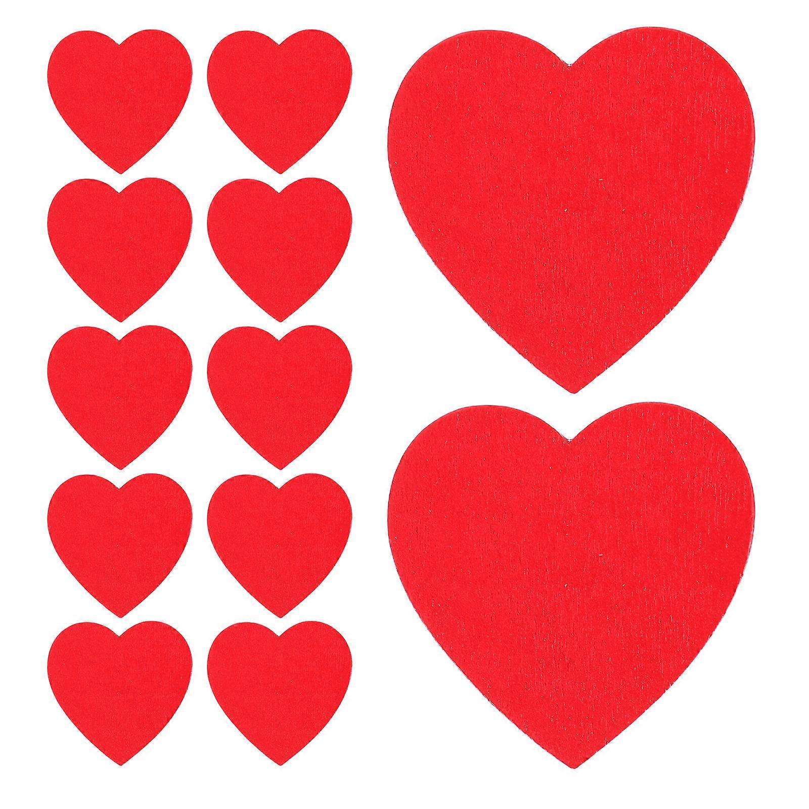 Heart Decorations for Friends Red 3cm x 3cm x 0.3cm Photo Props 50Pcs