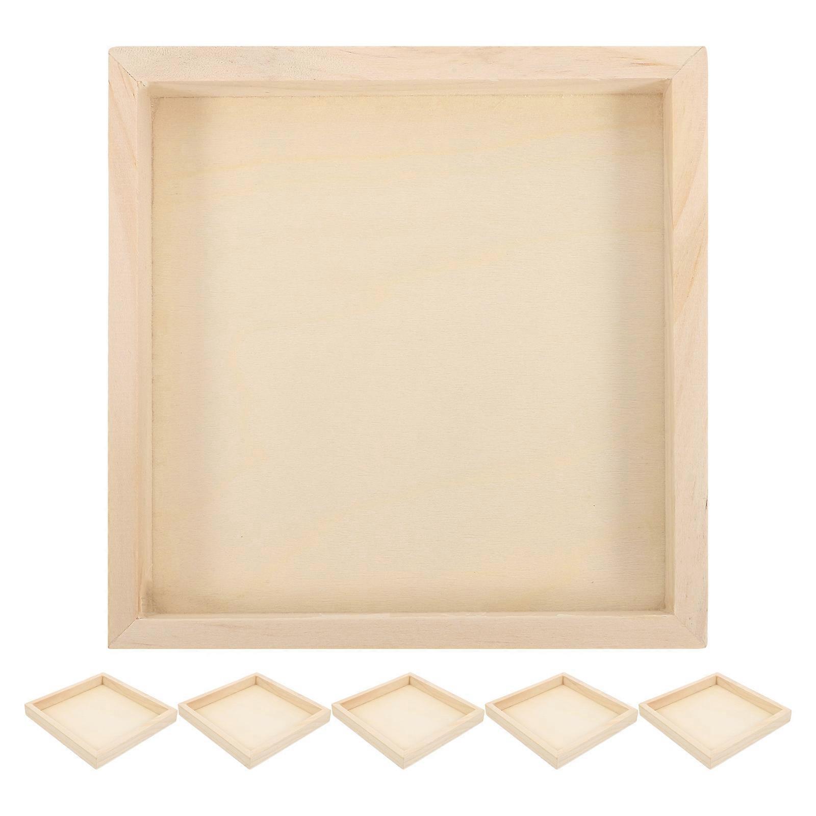 Sorting Trays Hexahedral Painting Display Exhibition 6Pcs Khaki 12.00X12.00X1.50CM