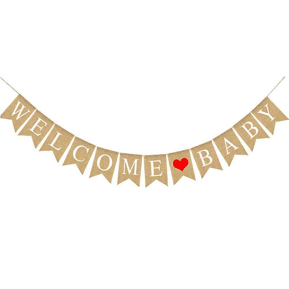 パーティーバナーヴィンテージ黄麻布の壁バナー三角形の旗ペンダント形状家の装飾2.8m長さ1セット